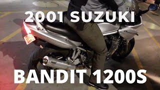 2001 Suzuki Bandit 1200S Holeshot exhaust Walkaround and Startup [upl. by Henriha]