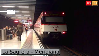 La Sagrera  Meridiana R3  R4  R12  Rodalies Barcelona  Renfe 447 [upl. by Wickham838]