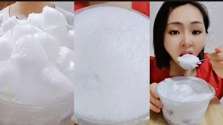 ASMR ICE EATING  BOWL WHITE FROST ❄️ iceeating iceasmr asmr freezerfrost [upl. by Young]