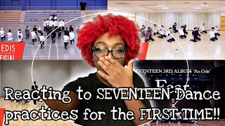 Reacting to SEVENTEEN Dance practices for the FIRST TIME [upl. by Adnohsirk164]