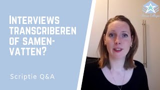 Scriptie QampA Interviews transcriberen of samenvatten [upl. by Ahsahs]