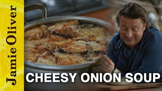 Cheesy Onion Soup  Jamie Cooks Autumn  Channel 4 Mondays 8pm [upl. by Anorahs]