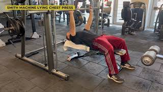 SMITH MACHINE LYING BENCH PRESS  SMITH MAKİNE DÜZ SEHPADA GÖĞÜS İTİŞ [upl. by Collyer]