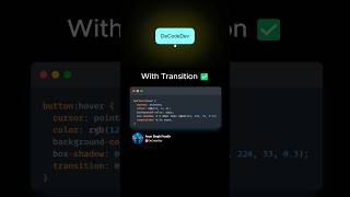 Hover Effect With vs Without Transition in CSS css html hover transition webdevelopment [upl. by Devona]