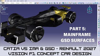 CATIA V5 ICEM  CLASS A SURFACING TUTORIAL RENAULT VISION 2027 F1 CONCEPT CAR DESIGN PART 5 [upl. by Lupien]