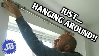 How to hang a curtain pole  step by step [upl. by Pinette]