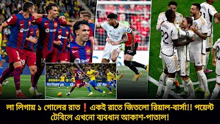 লা লিগায় রিয়াল মাদ্রিদ ও বার্সেলোনার কষ্টার্জিত জয়❗লা লিগা পয়েন্ট টেবিলে দুই দলের পার্থক্য বিশাল [upl. by Eimmit66]