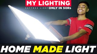 How To Make Softbox Light At Home  DIY Softbox Light With Stand for Youtube Videos Best Light [upl. by Proud]