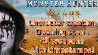 Character creation openin scene amp all weapons of Monster Hunter Wilds open beta PS5 [upl. by Deery921]