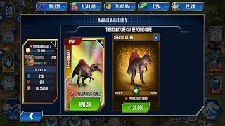 Spinosaurus Generation 2 Unlock  Jurassic World The Game dinosaur jurassicworld spinosaurus [upl. by Aniahs]