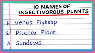 INSECTIVOROUS PLANTS NAME  5  10 EXAMPLES OF INSECTIVOROUS PLANTS  in English [upl. by Starling784]