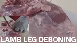 TUTORIAL DEBONING LAMB LEGLAMB OF LEG SKILL MEAT ASMR TRENDING [upl. by Casia]