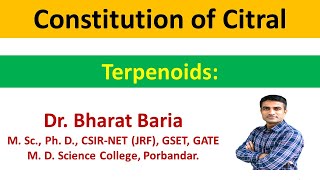 Constitution of Citral or Structure elucidation of Citral  Terpenoids [upl. by Yebot]