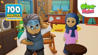 Omar amp Hana English 100 Minutes Compilation islamiccartoonforkids [upl. by Nanny335]