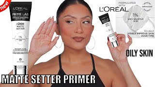 new LOREAL PRIME LAB MATTE SETTER PRIMER  ALL DAY WEAR oily skin  MagdalineJanet [upl. by Abell]