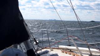 In Marblehead Sailing towards Boston in a Sabre 36 [upl. by Clifford]