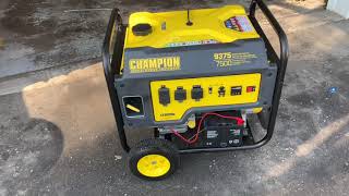 Champion 7500W Generator unboxing startup and initial review [upl. by Naivatco]