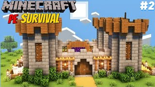 DECORATING INTERIOR AND EXTERIOR OF MY NEW CASTLE  MINECRAFT PE SURVIVAL SERIES EP 2 [upl. by Pearson]