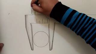 How to draw a vernier calipers with easy steps ssc verniercaliper practical [upl. by Eidnarb]