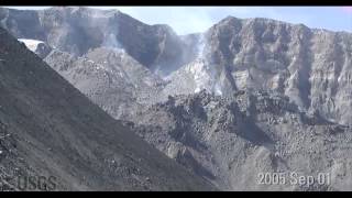 Timelapse images of Mount St Helens dome growth 20042008 [upl. by Turro]