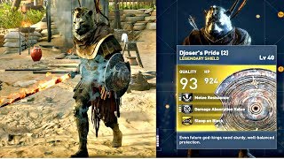 Assassins Creed Origins  BEST Legendary Shield Location amp Gameplay Djosers Shield [upl. by Vevay]