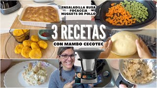 3 Recetas MAMBO CECOTEC FÁCILES  Ensaladilla Rusa Focaccia y Nuggets de Pollo [upl. by Eeclehc]