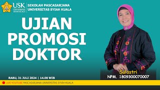 UJIAN PROMOSI DOKTOR an SULASTRI [upl. by Dolly]