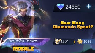 Resale Chou Hero Skin  How Many Diamonds Spent  The Rolling Thunder Event [upl. by Soma]