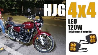 AUX Installation  HJG 4x4 LED with Brightness Controller Switch Fog Light 120W foglightforbikes [upl. by Eihcir]