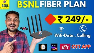 BSNL Wifi Broadband Fiber Plans  BSNL 249 Month Plan Details  After Hike Jio Airtel VI 🤔 [upl. by Aenal]