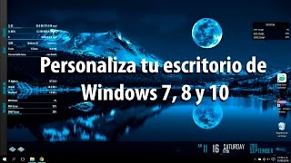 Personaliza tu escritorio de Windows usando Rainmeter gadgets y masWindows 78 y 10 [upl. by Freedman]