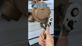 Pro tip Winterize a sprinkler system landscaping sprinklersystem blowout winterization protips [upl. by Oiralih]