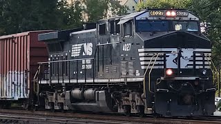 NS 4027 Leads 18N w Horn Salute Unique Rolling Stock Through Jeannette PA  9724 [upl. by Colwen]