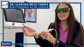 Dr Torres of HealthSource Chiro Demonstrates the OptonPro Laser for Injury Care and Pain Relief [upl. by Orat]