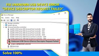 Unknown USB Device Error in Windows 11 How to Fix this Issue  Device Descriptor Request Failed [upl. by Alioz]