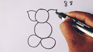 Lord Ganesha drawing  How to draw Lord Ganesha from 88  Lord Ganesha drawing easy way [upl. by Nosaj]