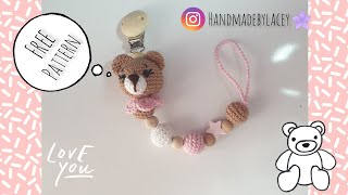 How To Make Pacifier Clip  TUTORIAL  Emzik Zinciri [upl. by Lehcem]