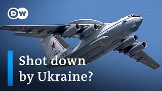 Ukraine claims to have shot down Russian A50 and IL22 military aircraft  DW News [upl. by Goldstein]