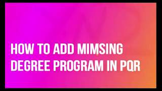 How to Add Missing Degree Program in PQR  HEC E portal [upl. by Michelle]