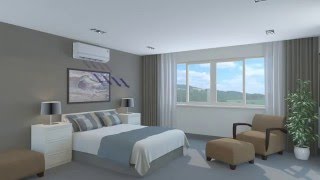 Wall Mounted Air Conditioner Bedroom  3D Animation [upl. by Ykcir830]