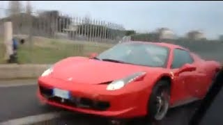 Crash FERRARI ACCIDENT Prova a superare ma si schianta Puglia 6 marzo 2013 [upl. by Bahner383]