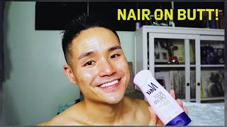 Removing BUTT HAIRS Using NAIR Cream  A Visual Guide [upl. by Sualokin]