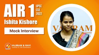 Ishita Kishore AIR 1 Interview  UPSC CSE 2022 IAS  Vajiram amp Ravi [upl. by Crifasi]