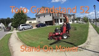 Cutting Grass  Toro Grandstand 52 Inch Demo amp Mowing a field [upl. by Atiekahs611]