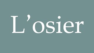 How to Pronounce Losier Correctly in French [upl. by Pederson965]