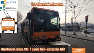 🚎🟠 Filobus Bredabus 230 da Lodi 🟡 M3 a Romolo 🟢 M2 [upl. by Nnaeitak]