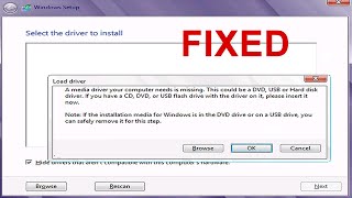A media driver your computer needs is missing windows 10 install [upl. by Ennasirk]