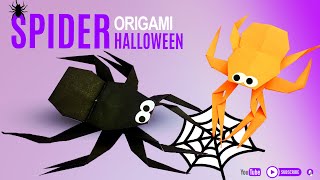 quotSpooky Origami Spider A Simple DIY for Halloween Decorquot [upl. by Suzetta]