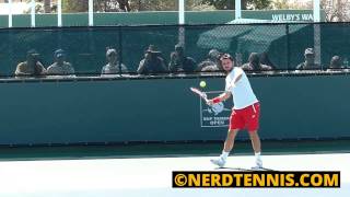 Stanislas Wawrinka Practice Court Level Front View Slow Motion HD [upl. by Yumuk189]