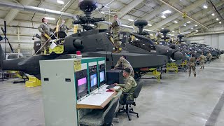 Inside Millions  Hangar Repairing Feared US AH64 Attack Helicopters [upl. by Adorl776]